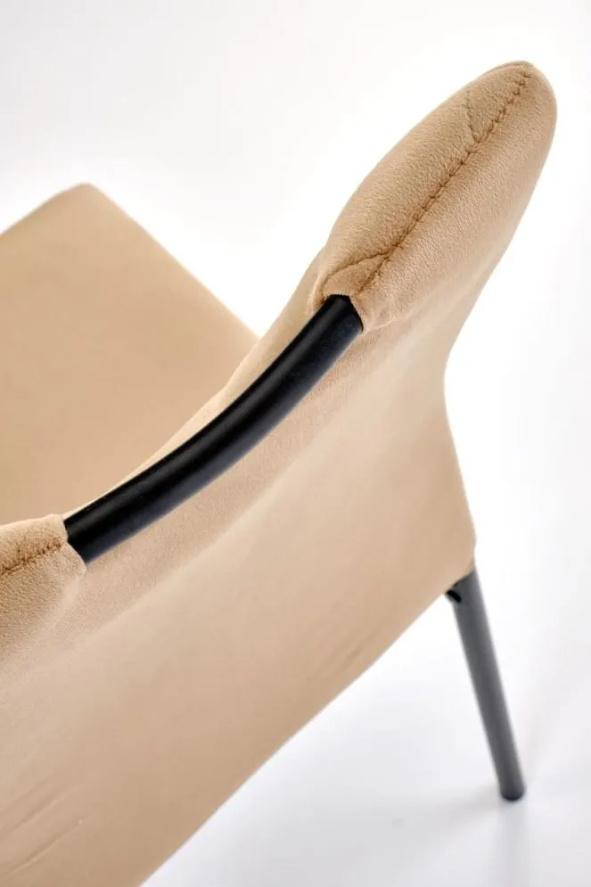 Krzesło tapicerowane K577 VELVET beżowe/czarne lekkie I sklep meblowy MIRAT. styl LOFT