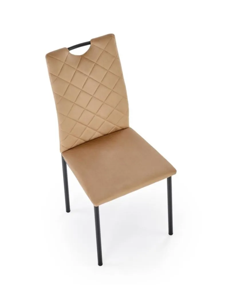Krzesło tapicerowane K577 VELVET beżowe/czarne lekkie I sklep meblowy MIRAT. styl LOFT