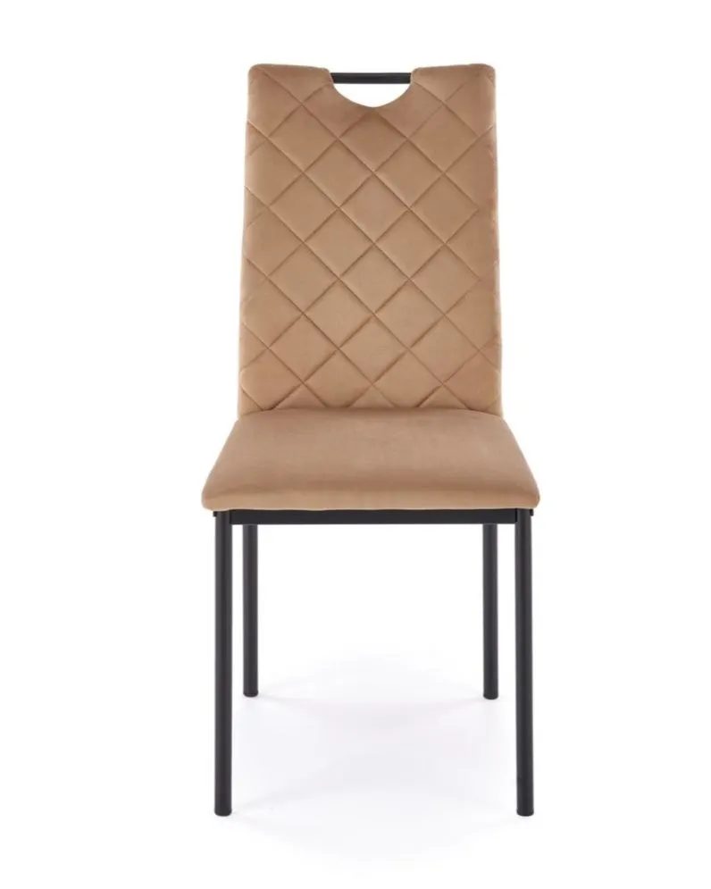 Krzesło tapicerowane K577 VELVET beżowe/czarne lekkie I sklep meblowy MIRAT. styl LOFT