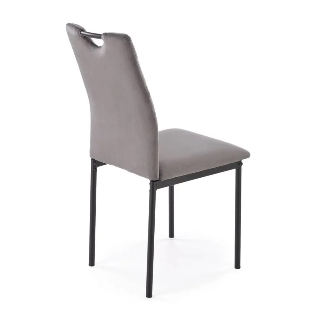 Krzesło tapicerowane K577 VELVET szare/czarne loftowe I sklep meblowy MIRAT. styl LOFT