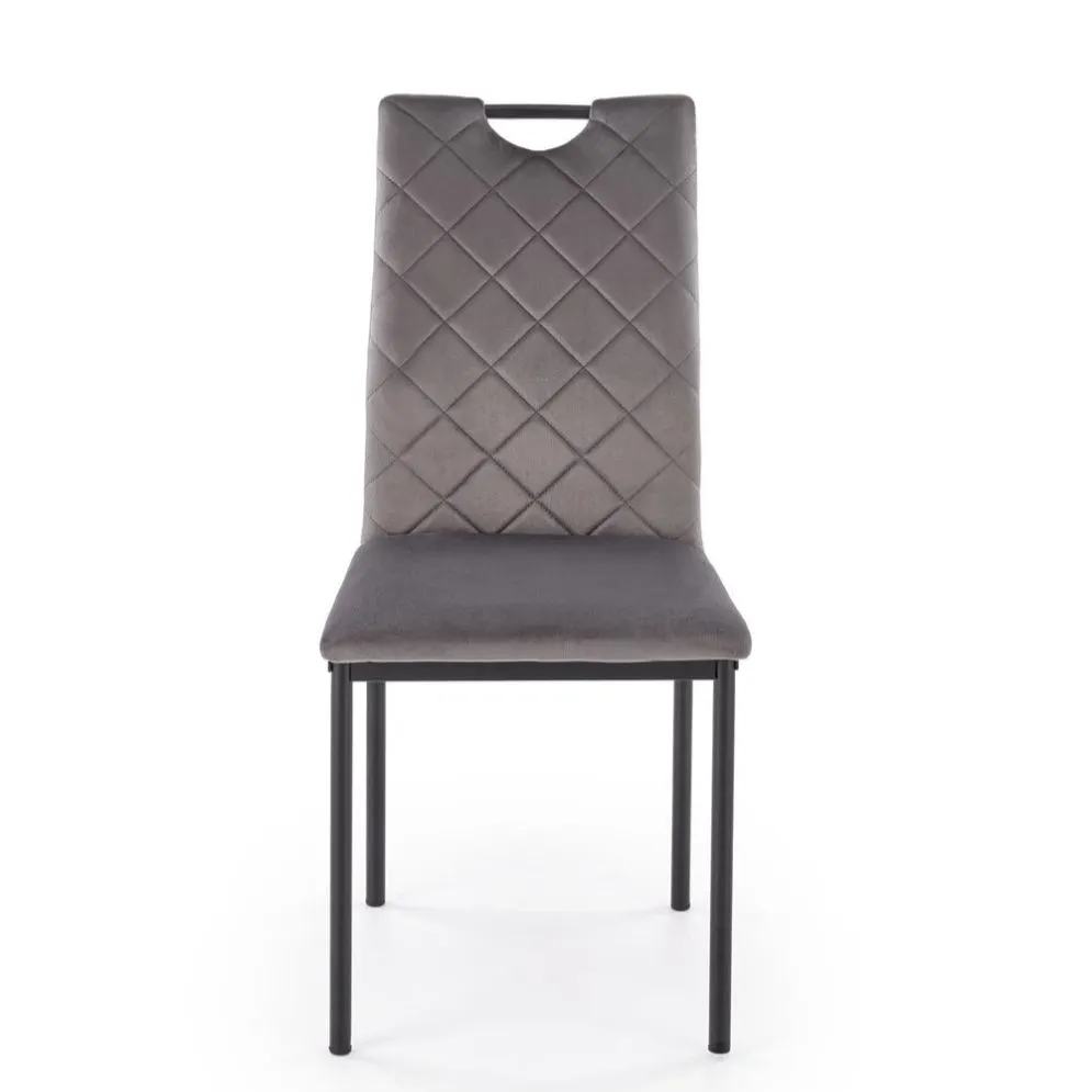 Krzesło tapicerowane K577 VELVET szare/czarne loftowe I sklep meblowy MIRAT. styl LOFT