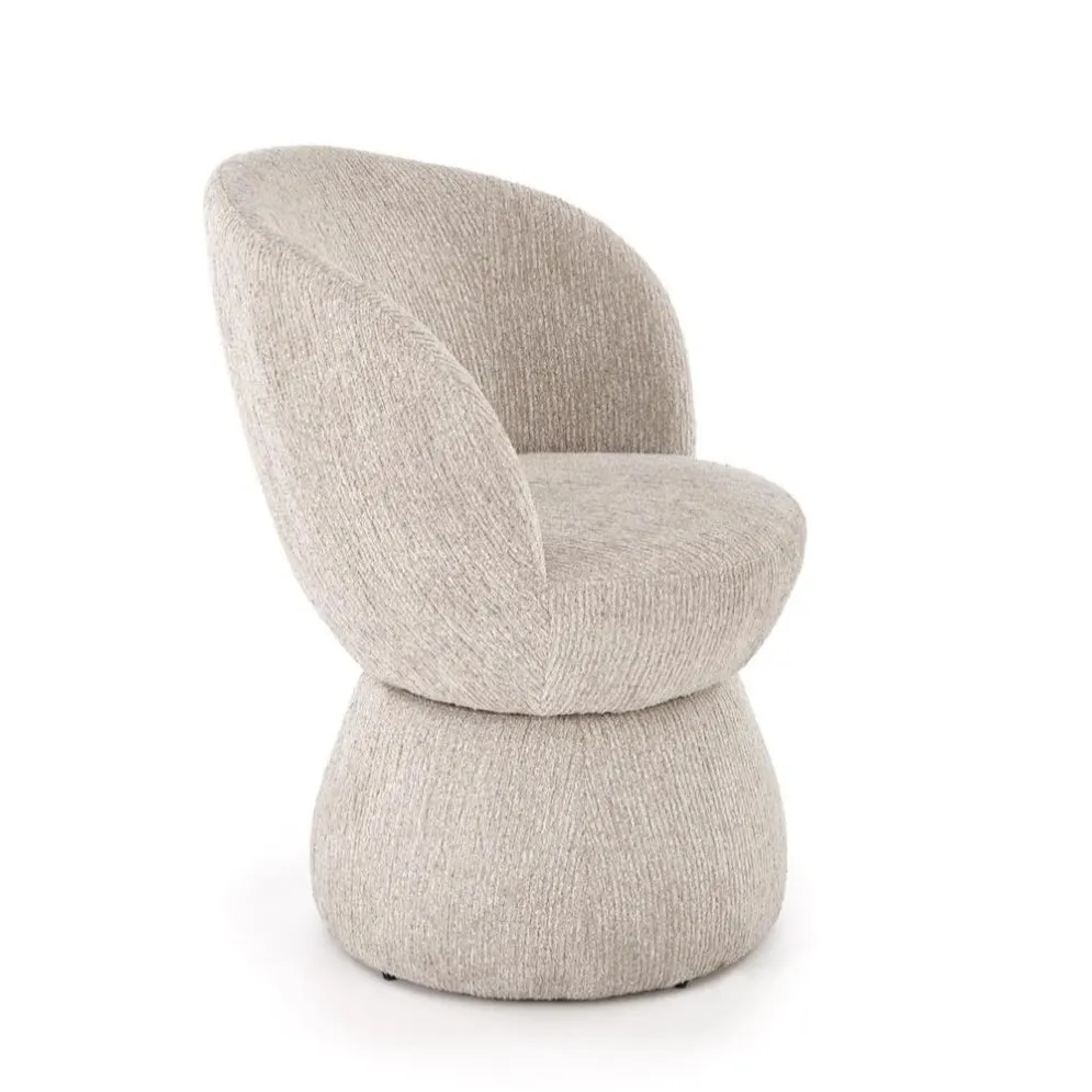 Krzesło tapicerowane K581 beżowe obracane z okrągłą podstawą I sklep meblowy MIRAT.