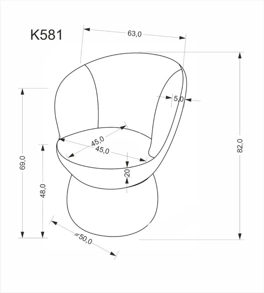 Krzesło tapicerowane K581 szare obracane 360° I sklep meblowy MIRAT.