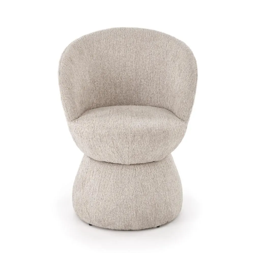 Krzesło tapicerowane K581 beżowe obracane z okrągłą podstawą I sklep meblowy MIRAT.