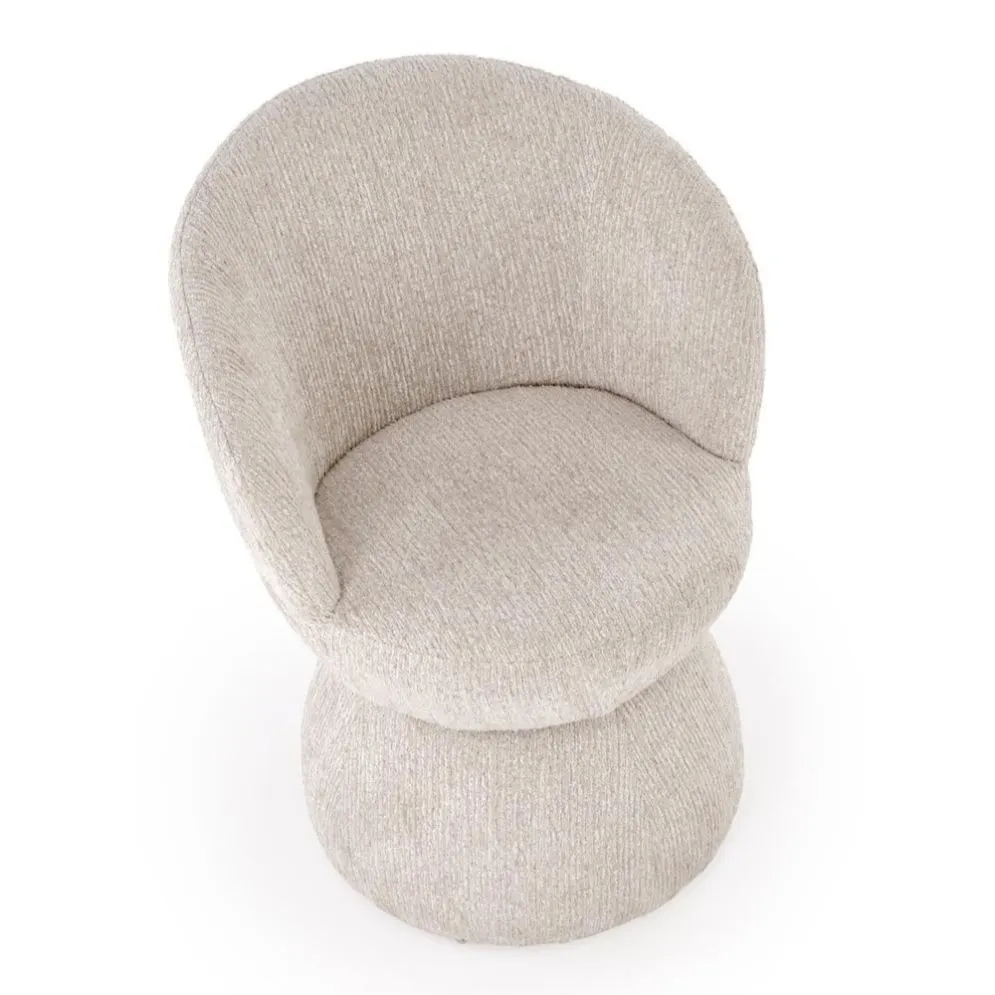 Krzesło tapicerowane K581 beżowe obracane z okrągłą podstawą I sklep meblowy MIRAT.