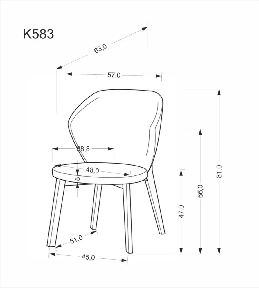 Krzesło tapicerowane K583 orzech/beżowe drewniane I sklep meblowy MIRAT. styl SKANDYNAWSKI