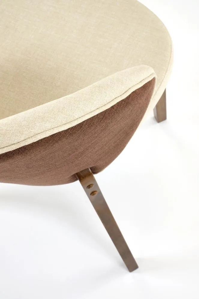 Krzesło tapicerowane K583 orzech/beżowe drewniane I sklep meblowy MIRAT. styl SKANDYNAWSKI