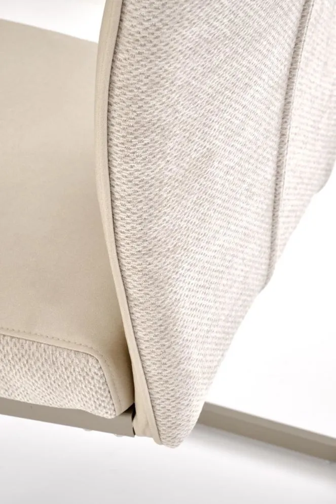 Krzesło tapicerowane K584 beżowe/kaszmirowe na płozie I sklep meblowy MIRAT.