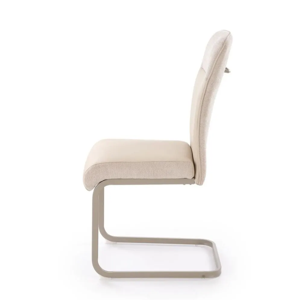 Krzesło tapicerowane K584 beżowe/kaszmirowe na płozie I sklep meblowy MIRAT.