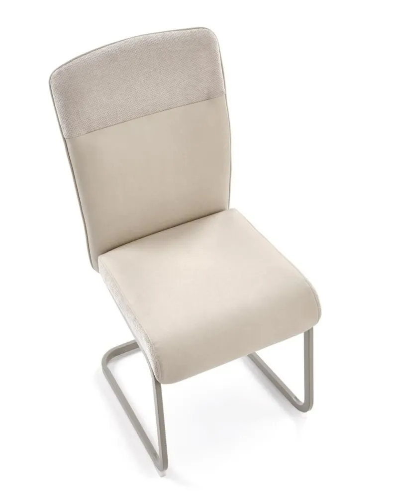 Krzesło tapicerowane K584 beżowe/kaszmirowe na płozie I sklep meblowy MIRAT.