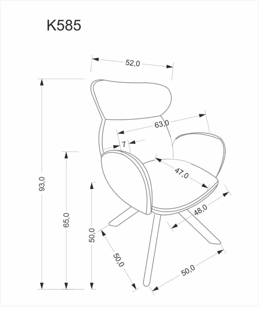 Krzesło tapicerowane K585 beżowe/dębowe obracane do jadalni I sklep meblowy MIRAT.