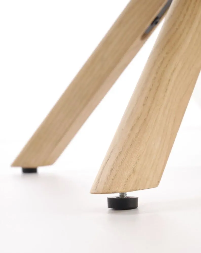 Krzesło tapicerowane K585 beżowe/dębowe obracane do jadalni I sklep meblowy MIRAT.