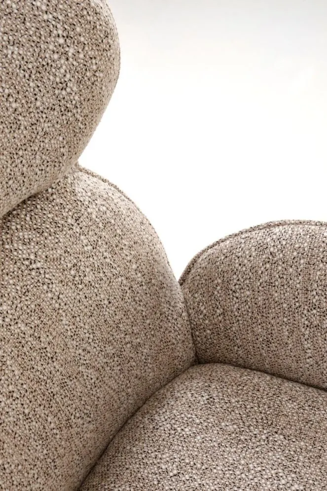 Krzesło tapicerowane K585 beżowe/dębowe obracane do jadalni I sklep meblowy MIRAT.