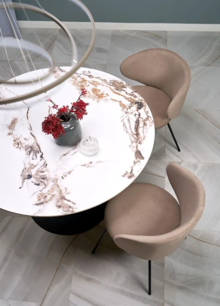 Krzesło tapicerowane K587 VELVET beżowe wygodne I sklep meblowy MIRAT.