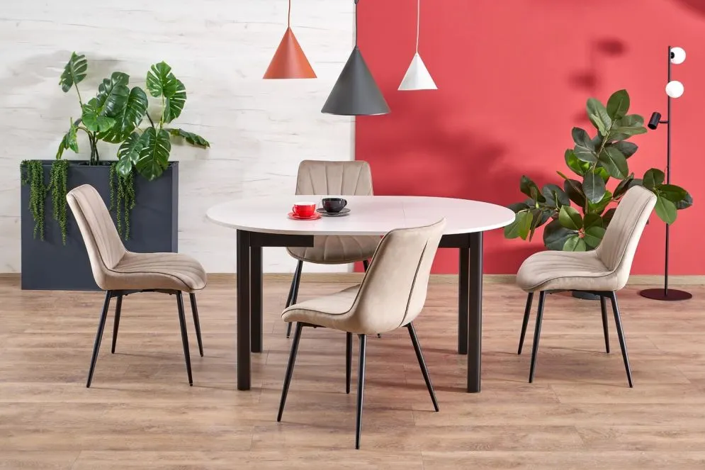 Krzesło tapicerowane K589 beżowe do jadalni I sklep meblowy MIRAT.