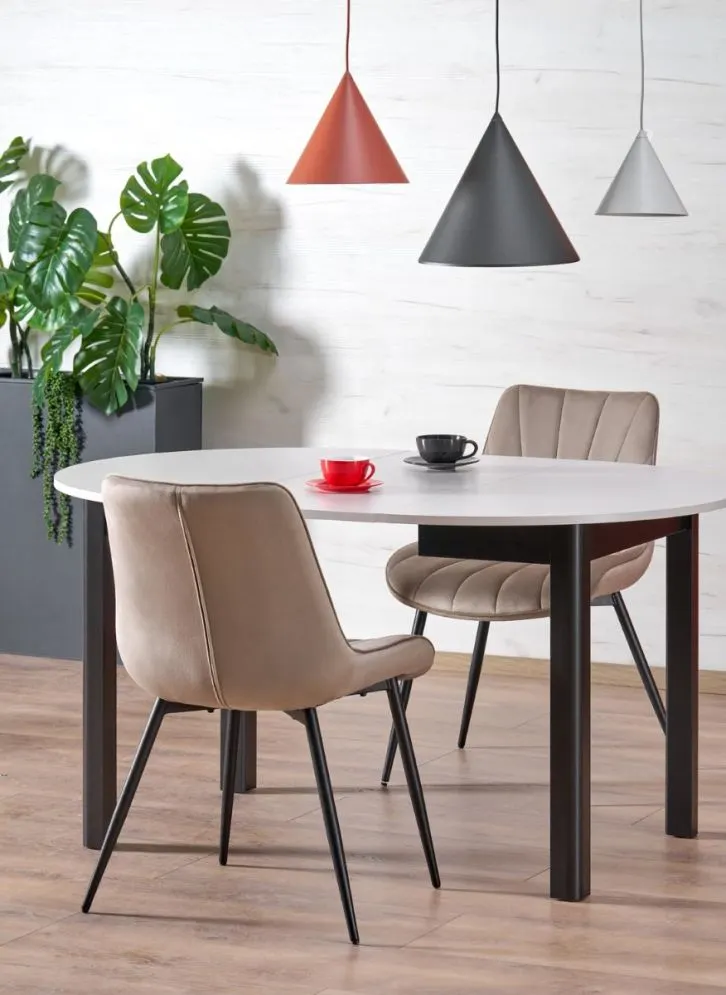 Krzesło tapicerowane K589 beżowe do jadalni I sklep meblowy MIRAT.