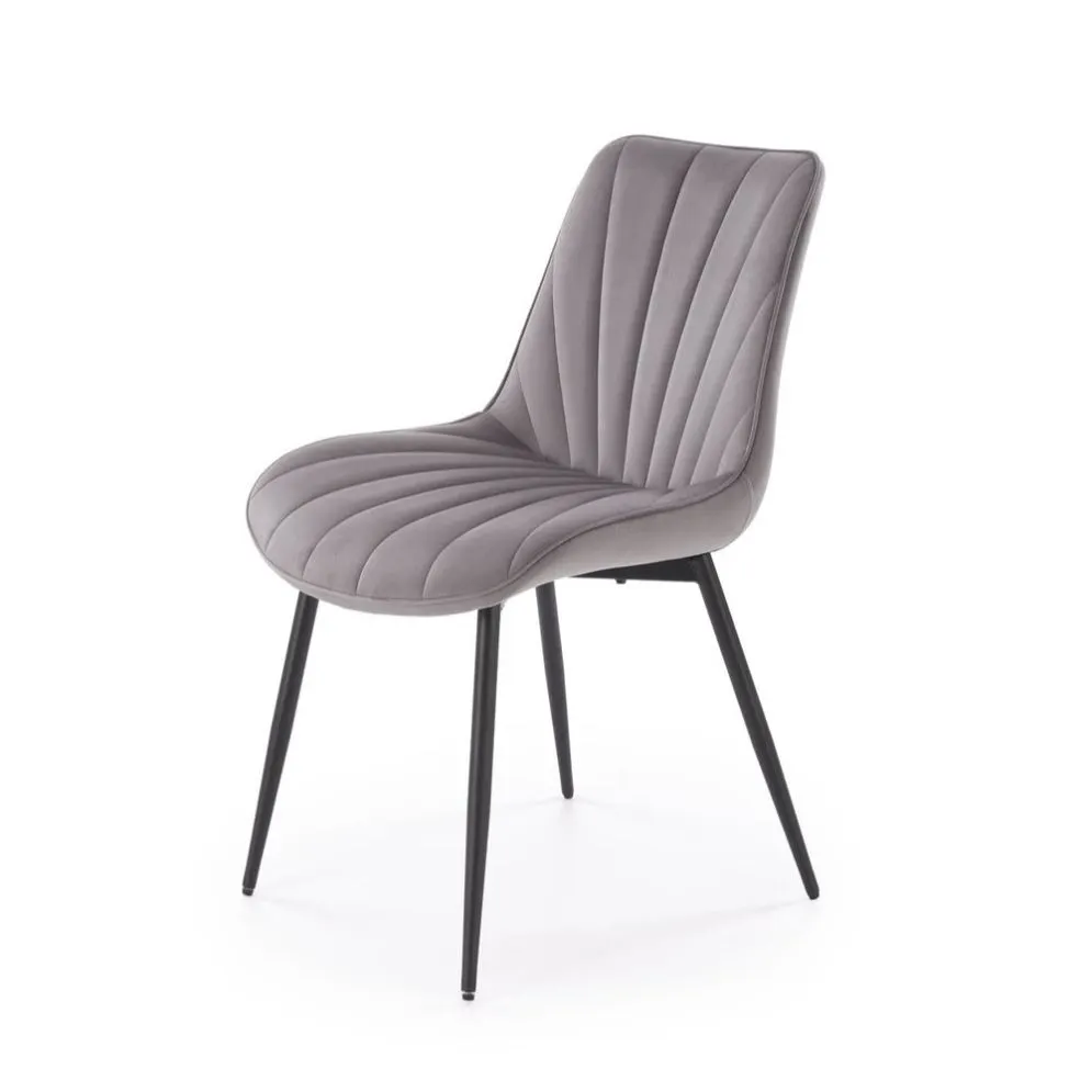 Krzesło tapicerowane K589 szare welurowe I sklep meblowy MIRAT.