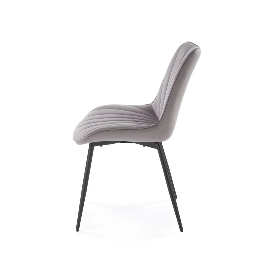 Krzesło tapicerowane K589 szare welurowe I sklep meblowy MIRAT.