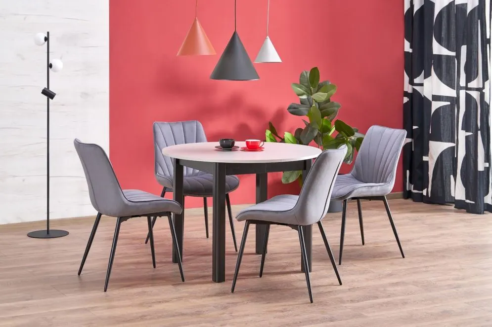 Krzesło tapicerowane K589 szare welurowe I sklep meblowy MIRAT.