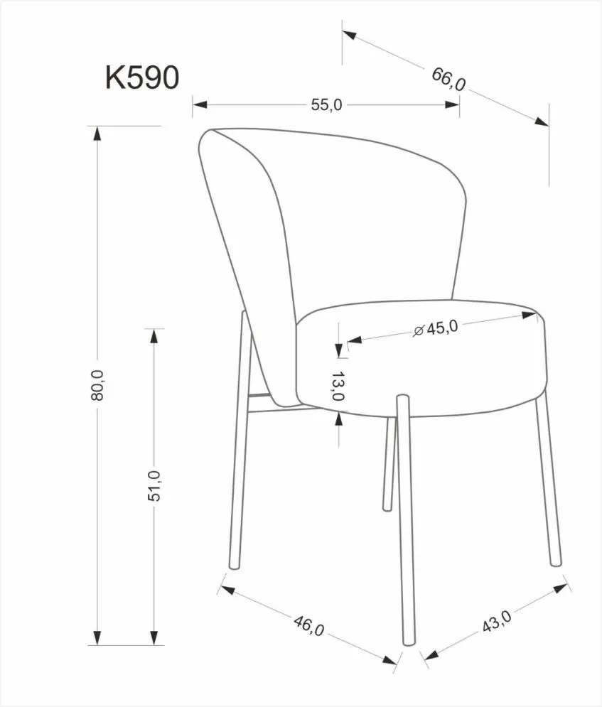 Krzesło tapicerowane K590 oliwkowe na metalowych nogach I sklep meblowy MIRAT.