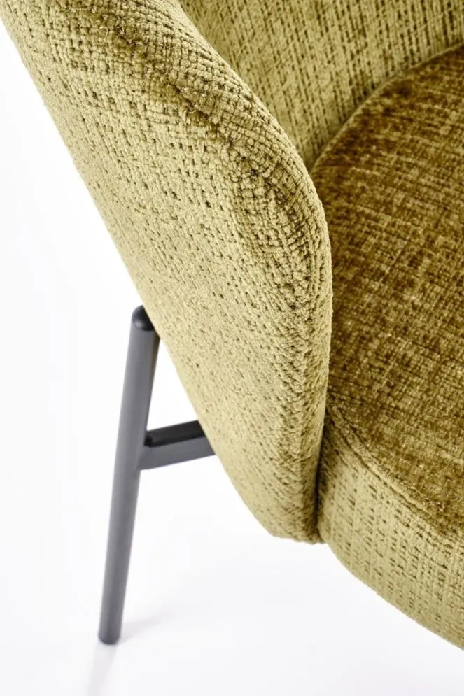 Krzesło tapicerowane K590 oliwkowe na metalowych nogach I sklep meblowy MIRAT.