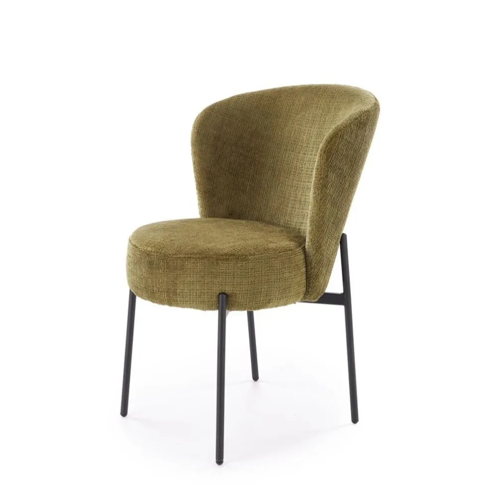 Krzesło tapicerowane K590 oliwkowe na metalowych nogach I sklep meblowy MIRAT.