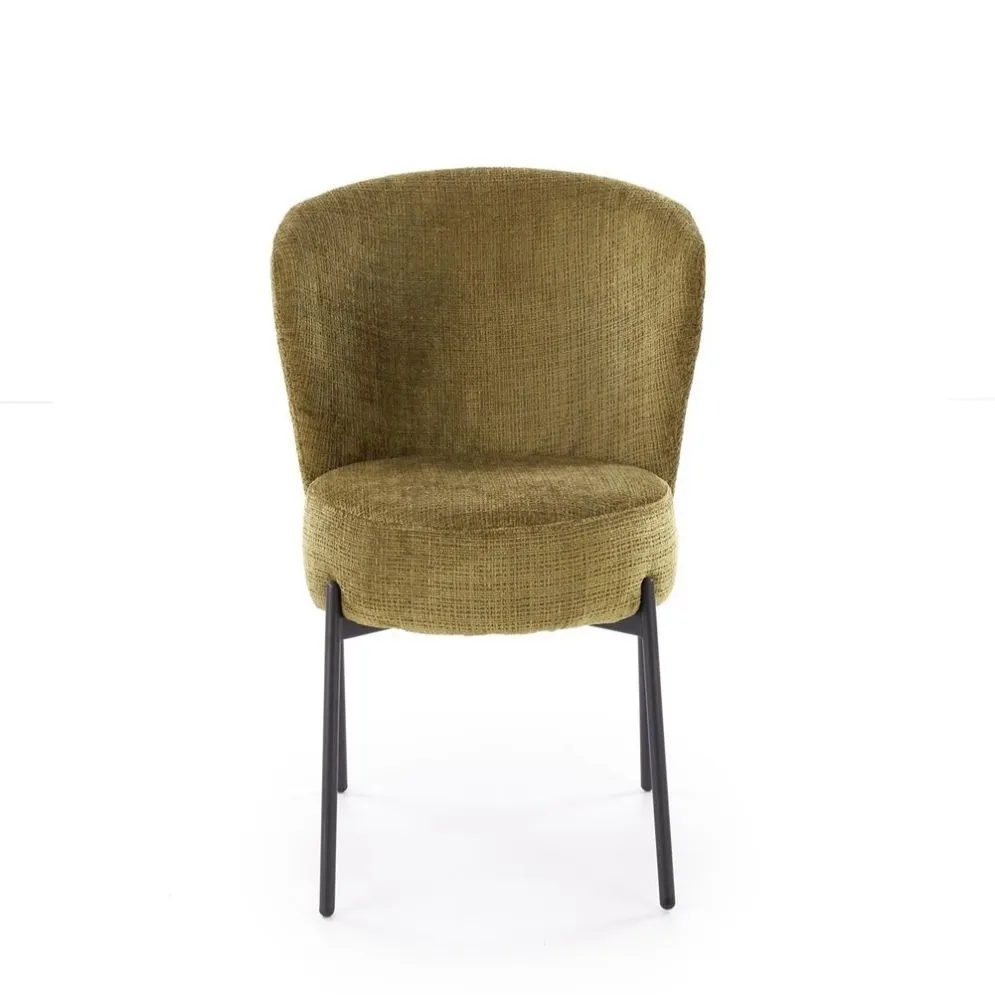 Krzesło tapicerowane K590 oliwkowe na metalowych nogach I sklep meblowy MIRAT.