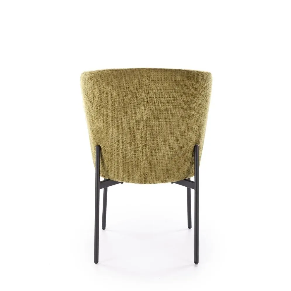 Krzesło tapicerowane K590 oliwkowe na metalowych nogach I sklep meblowy MIRAT.