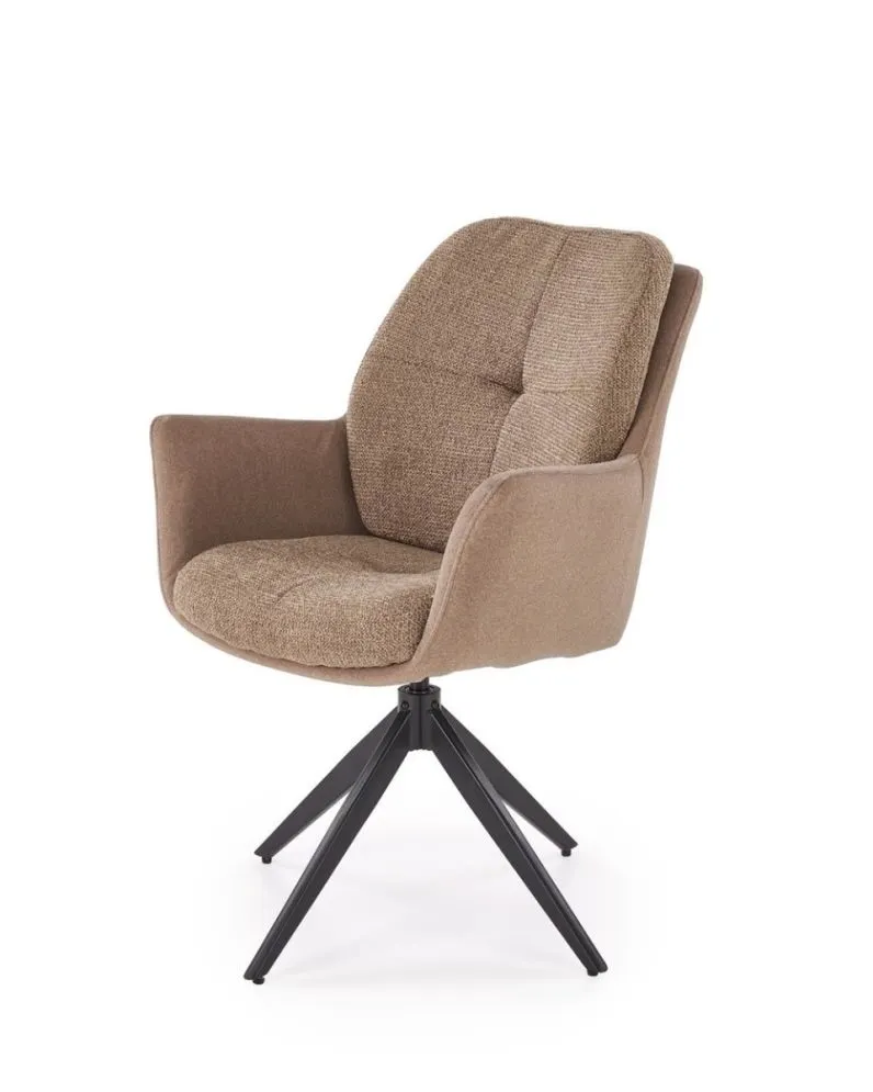 Krzesło tapicerowane K591 brązowe obracane na metalowych nogach I sklep meblowy MIRAT. styl LOFT