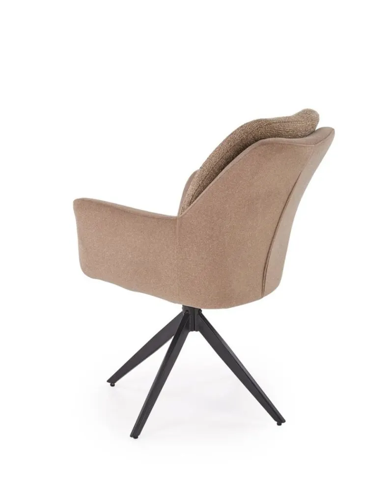 Krzesło tapicerowane K591 brązowe obracane na metalowych nogach I sklep meblowy MIRAT. styl LOFT