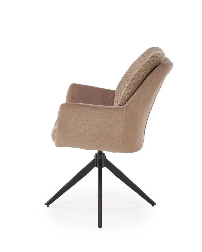 Krzesło tapicerowane K591 brązowe obracane na metalowych nogach I sklep meblowy MIRAT. styl LOFT