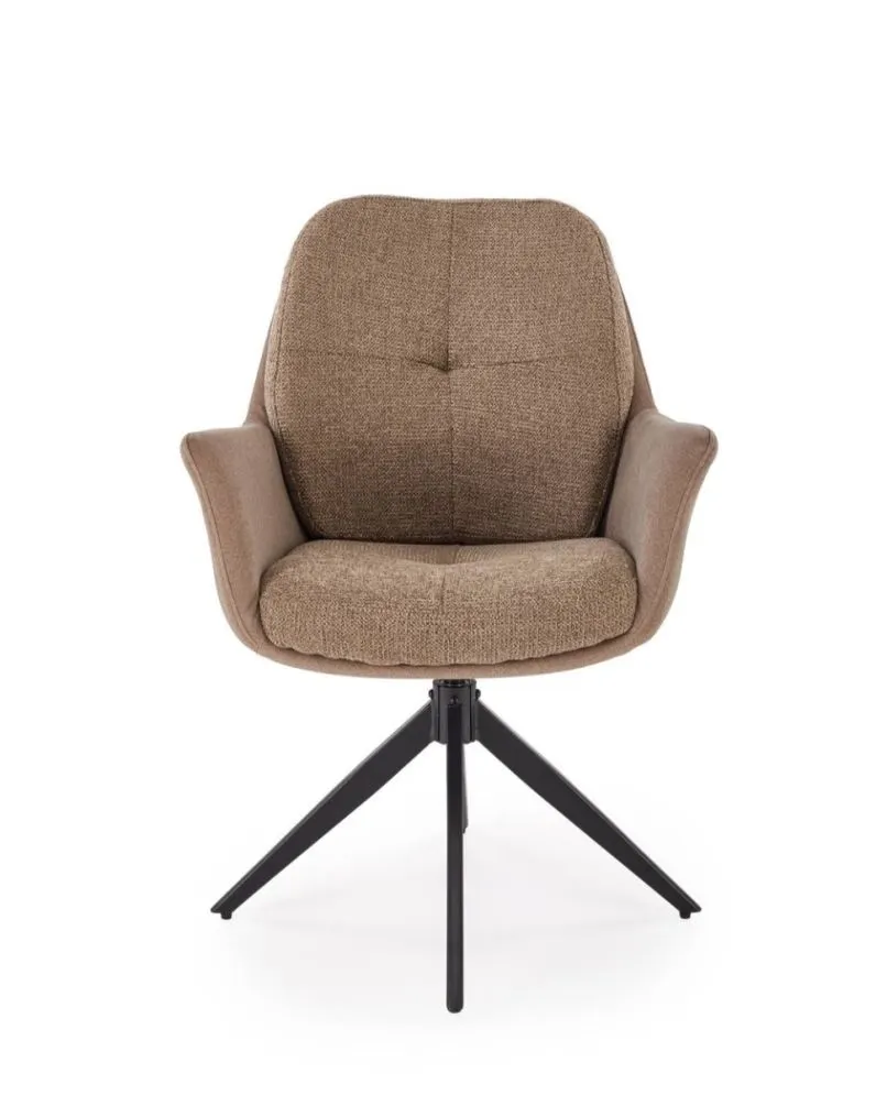 Krzesło tapicerowane K591 brązowe obracane na metalowych nogach I sklep meblowy MIRAT. styl LOFT