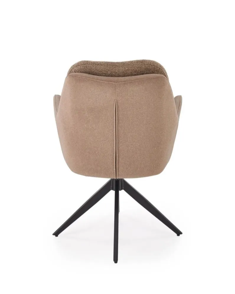 Krzesło tapicerowane K591 brązowe obracane na metalowych nogach I sklep meblowy MIRAT. styl LOFT