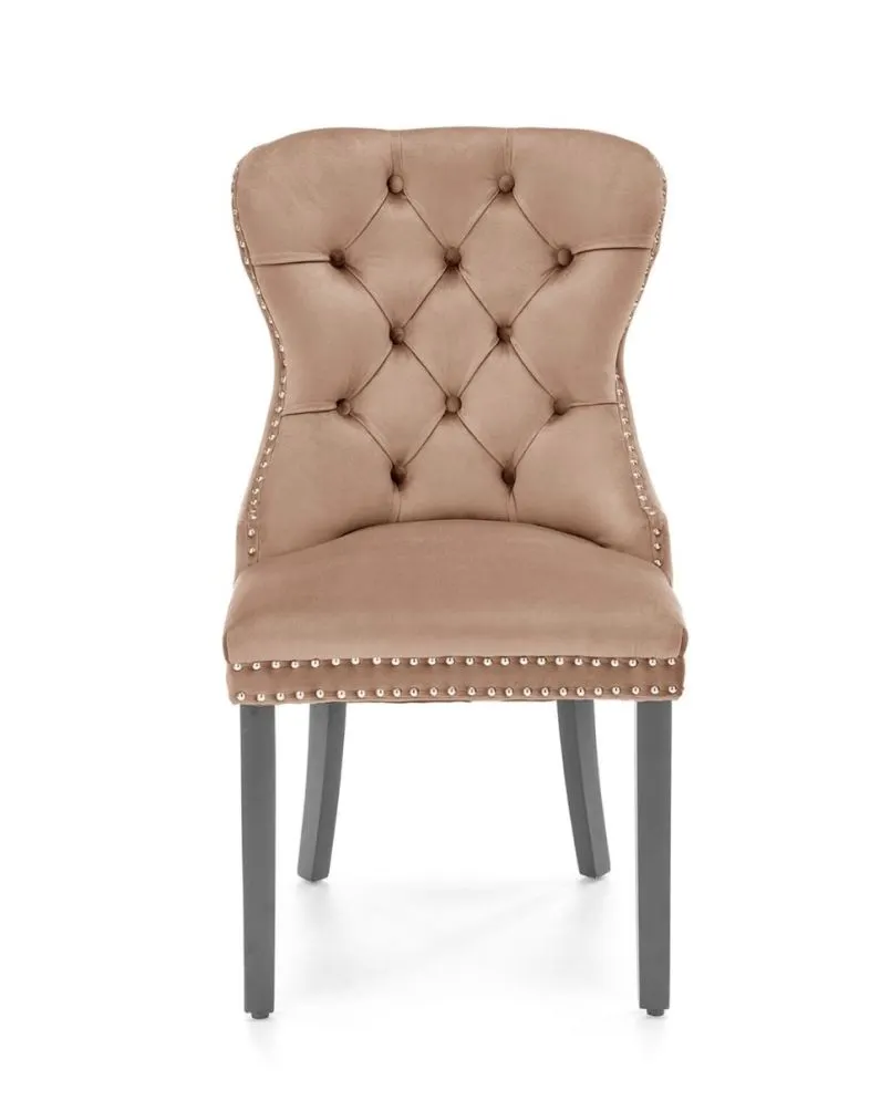 Krzesło tapicerowane MIYA VELVET beżowe w stylu klasycznym I sklep meblowy MIRAT. styl KLASYCZNY