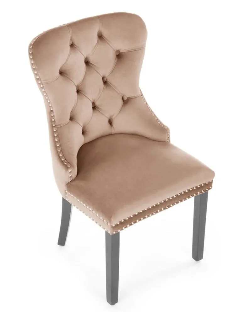 Krzesło tapicerowane MIYA VELVET beżowe w stylu klasycznym I sklep meblowy MIRAT. styl KLASYCZNY