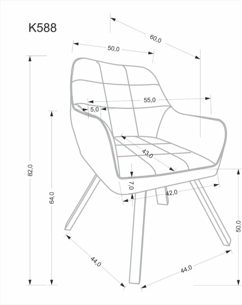 Krzesło tapicerowane K588 VELVET czarne obracane 180°  I sklep meblowy MIRAT. styl LOFT