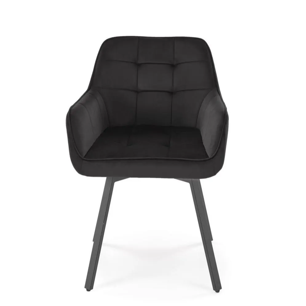 Krzesło tapicerowane K588 VELVET czarne obracane 180°  I sklep meblowy MIRAT. styl LOFT