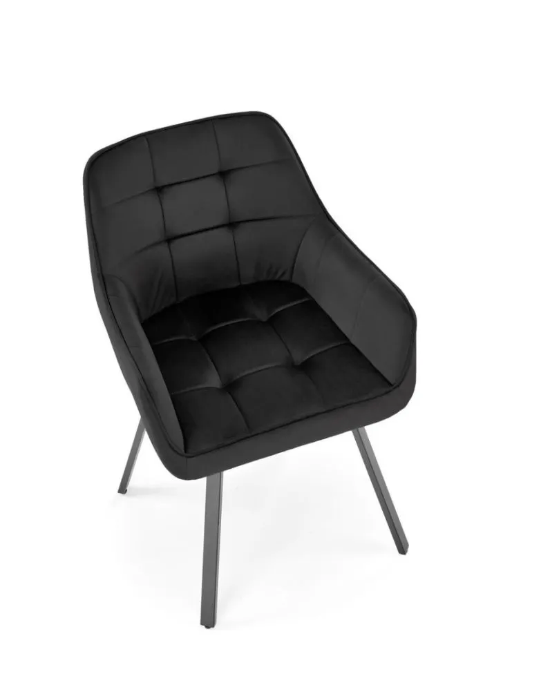 Krzesło tapicerowane K588 VELVET czarne obracane 180°  I sklep meblowy MIRAT. styl LOFT