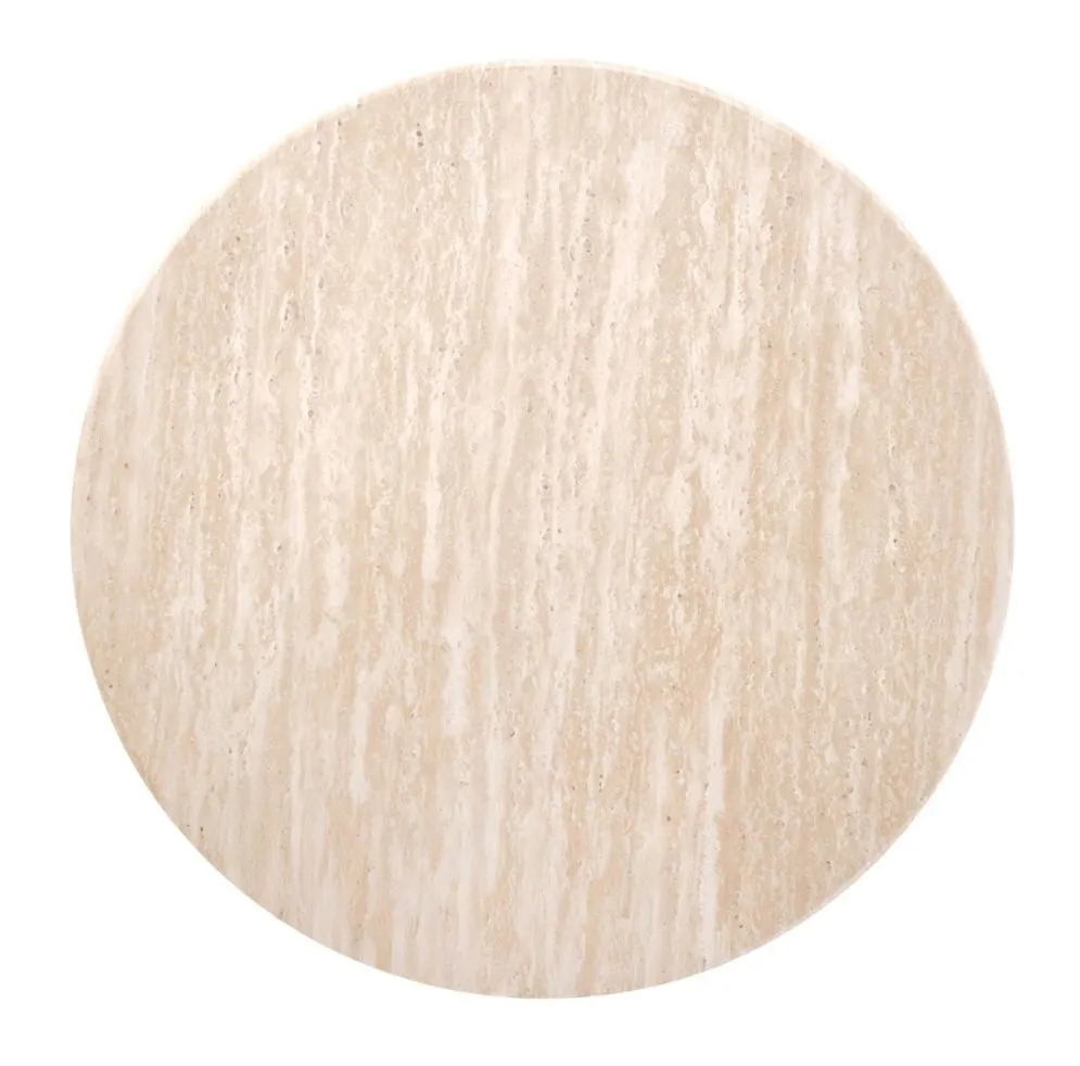 Stolik kawowy DOROTEA S 50x50 trawertyn/orzechowy okrągły I sklep meblowy MIRAT.