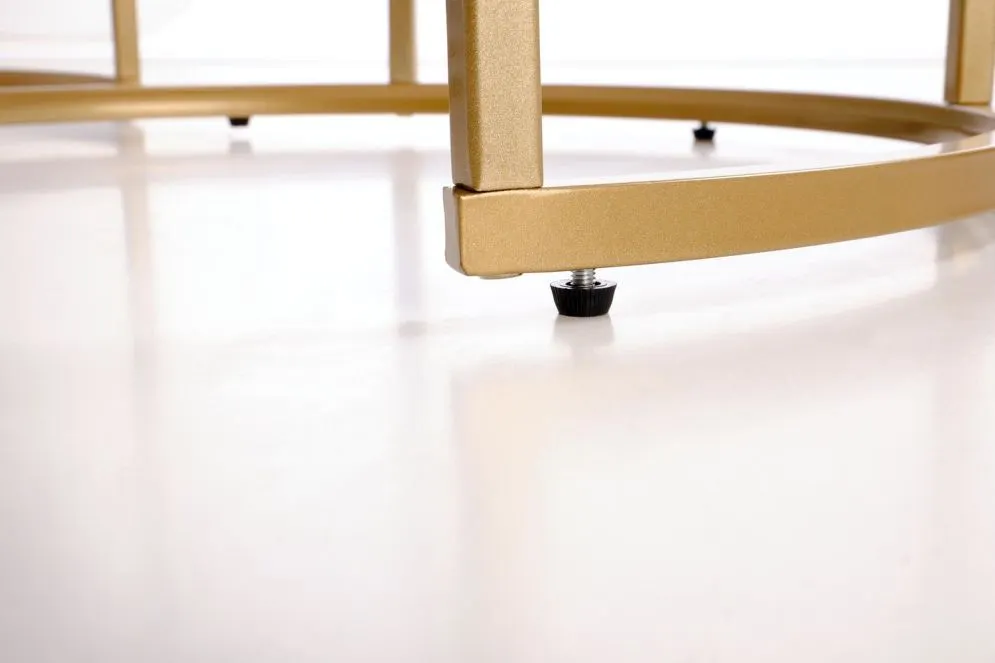 Zestaw 3 ław GILDA biały marmur/złoty glamour I sklep meblowy MIRAT. styl GLAMOUR