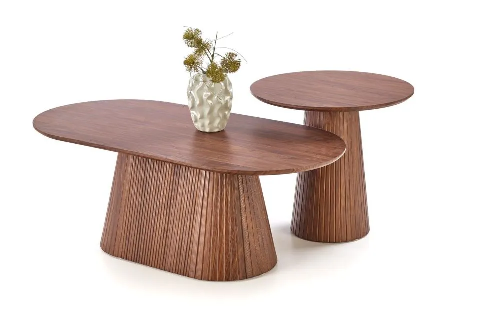 Stolik kawowy GISELA S 60x60cm orzechowy stożkowy I sklep meblowy MIRAT. styl SKANDYNAWSKI