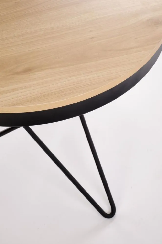 Stolik kawowy LEILA 60x60 dąb naturalny/czarny do salonu I sklep meblowy MIRAT. styl LOFT