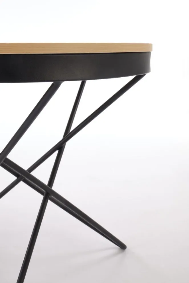 Stolik kawowy LEILA 60x60 dąb naturalny/czarny do salonu I sklep meblowy MIRAT. styl LOFT
