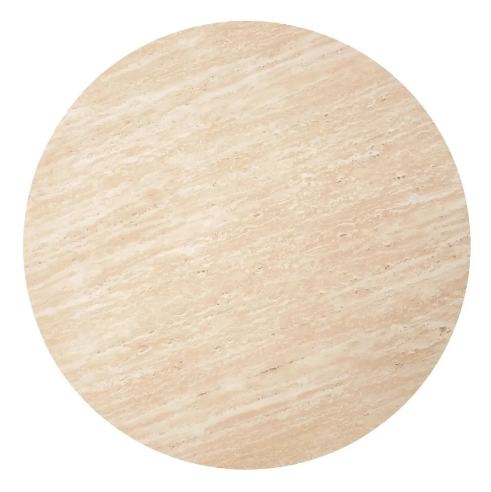 Zestaw 2 stolików kawowych OREO trawertyn/biały okrągłych I sklep meblowy MIRAT.