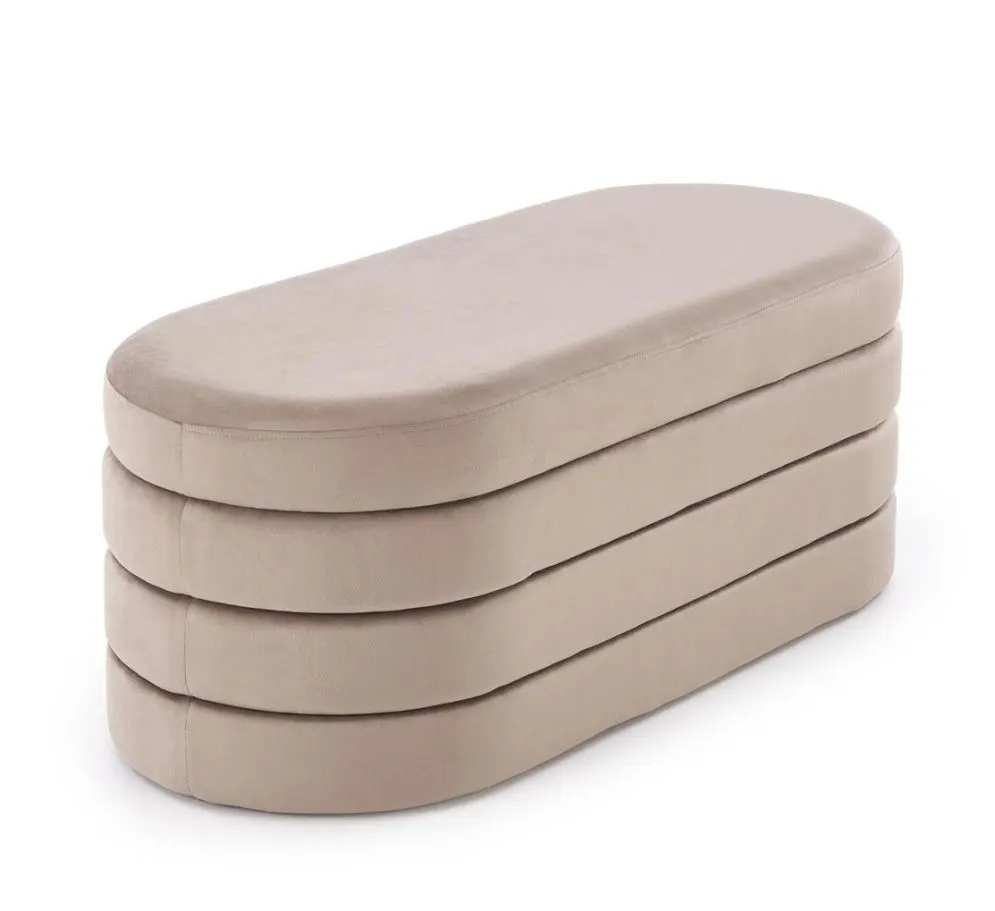 Ławka tapicerowana CALPI beżowa z pojemnikiem na pościel I sklep meblowy MIRAT.