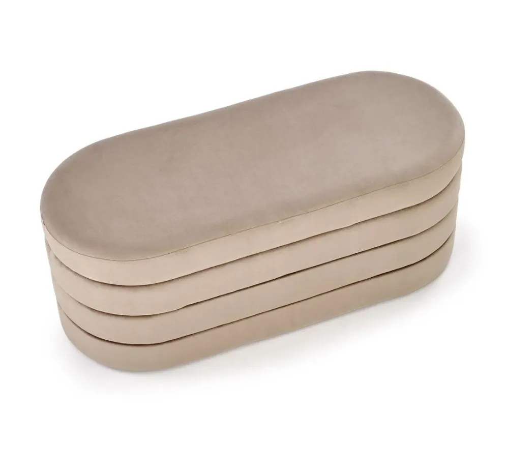 Ławka tapicerowana CALPI beżowa z pojemnikiem na pościel I sklep meblowy MIRAT.