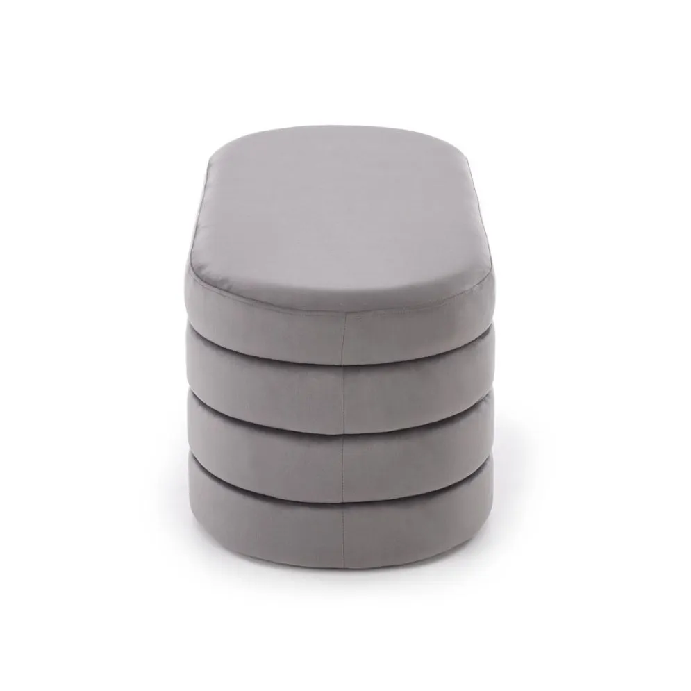 Ławka tapicerowana CALPI szara z pojemnikiem welurowa I sklep meblowy MIRAT.