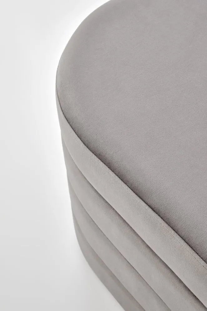 Ławka tapicerowana CALPI szara z pojemnikiem welurowa I sklep meblowy MIRAT.