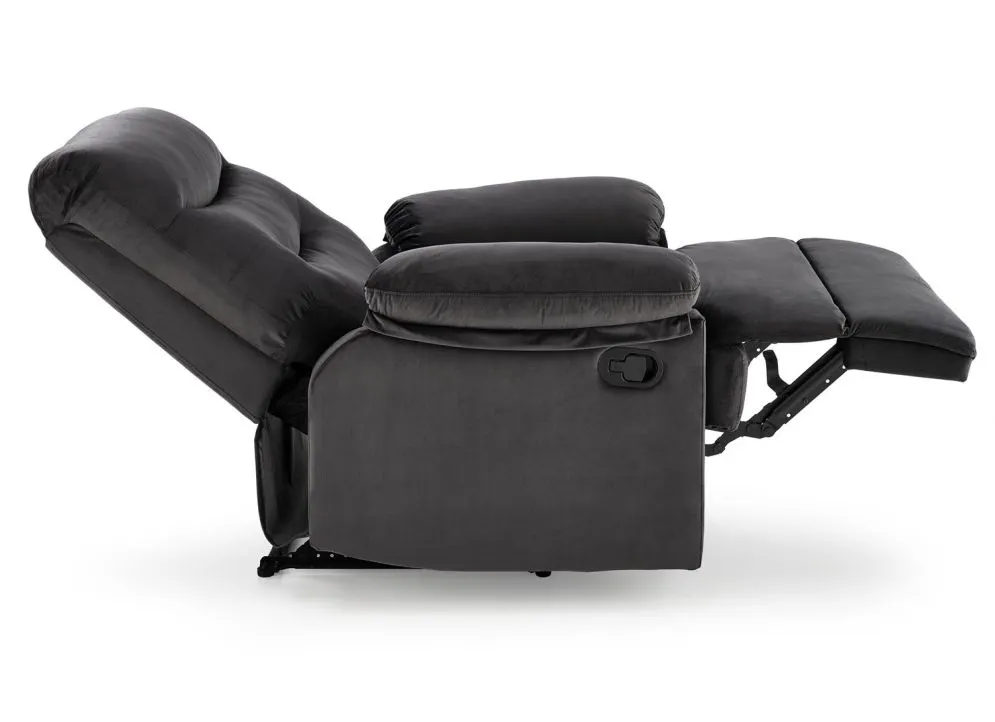 Fotel rozkładany DRAGER VELVET czarny z podnóżkiem I sklep meblowy MIRAT.