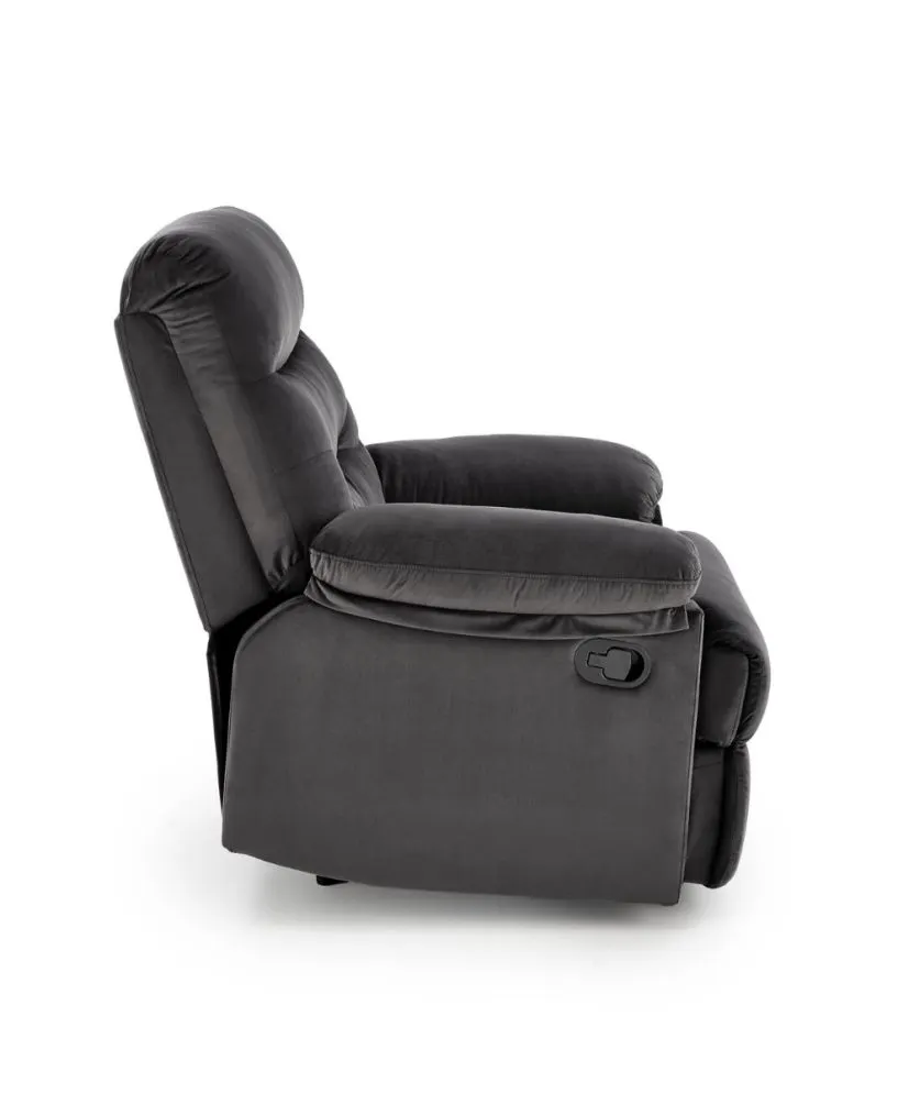 Fotel rozkładany DRAGER VELVET czarny z podnóżkiem I sklep meblowy MIRAT.